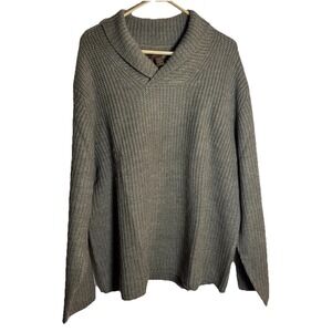 Tasso‎ Elba XL Olive Alpaca Wool Blend Shawl Collar Ribbed Knit Sweater